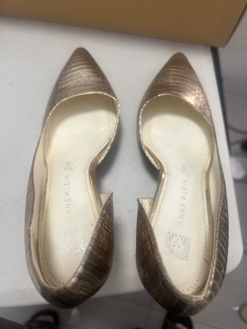Michael Kors Metallic Bronze Pointed D'Orsay Flats